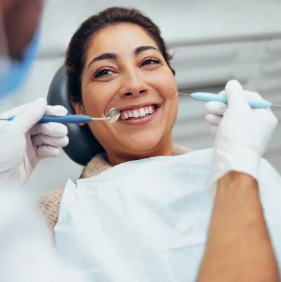 Smiling woman patient